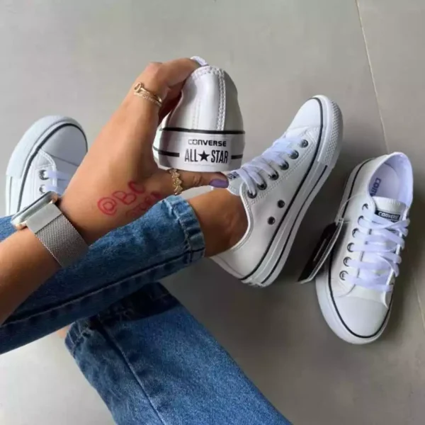 Tênis All Star Branco Lona Sola Baixa - Imagem 4