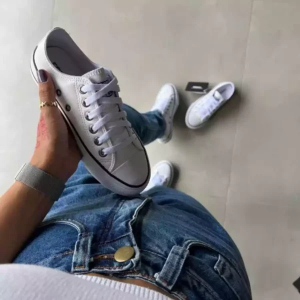 Tênis All Star Branco Lona Sola Baixa - Imagem 3