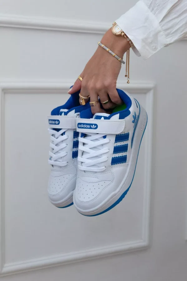 Adidas Fórum Low Branco azul Velcro Unissex Clássico - Imagem 5