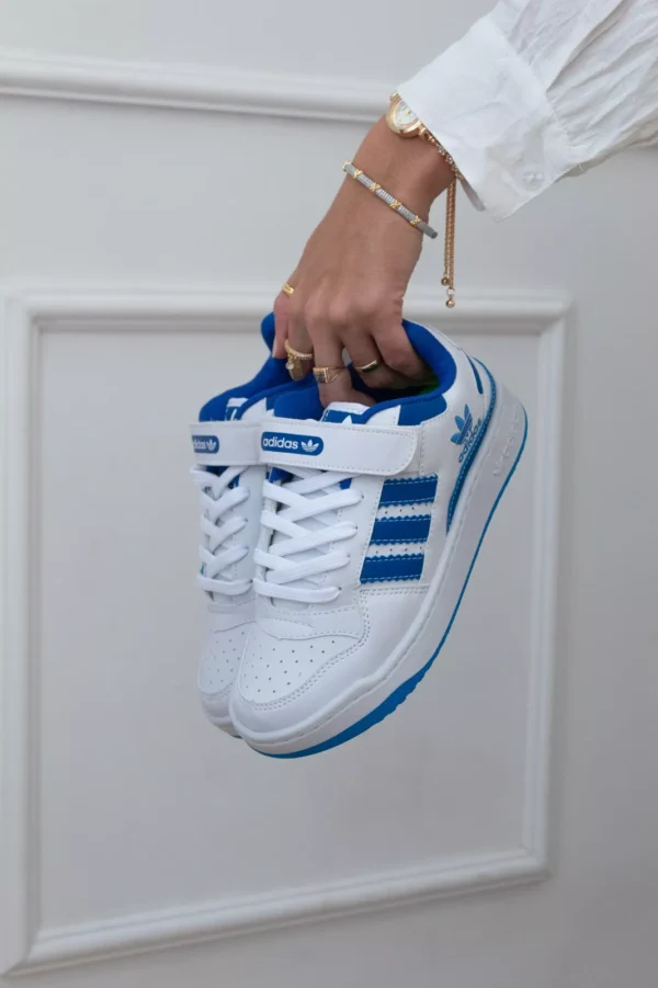 Adidas Fórum Low Branco azul Velcro Unissex Clássico - Imagem 2