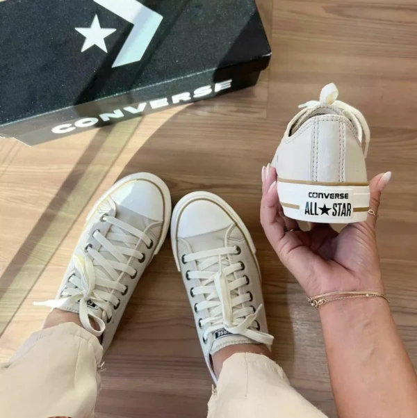 Tênis All Star Feminino Casual Creme - Imagem 4