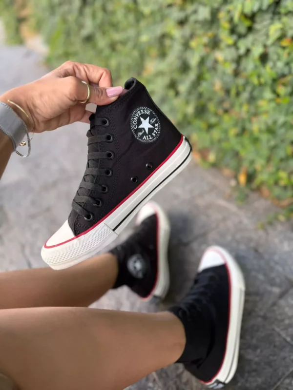 Tênis Cano alto All Star Tradicional Preto Lona