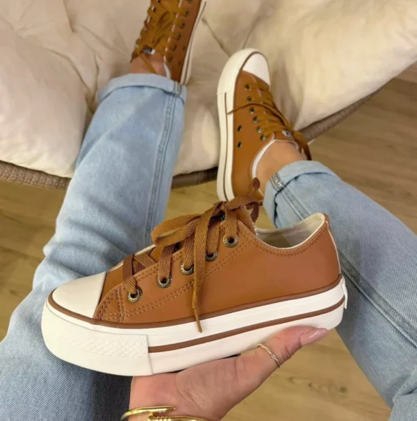 Tênis Plataforma All Star Feminino Caramelo - Imagem 3