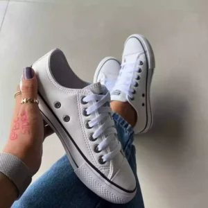 Tênis All Star Branco Lona Sola Baixa